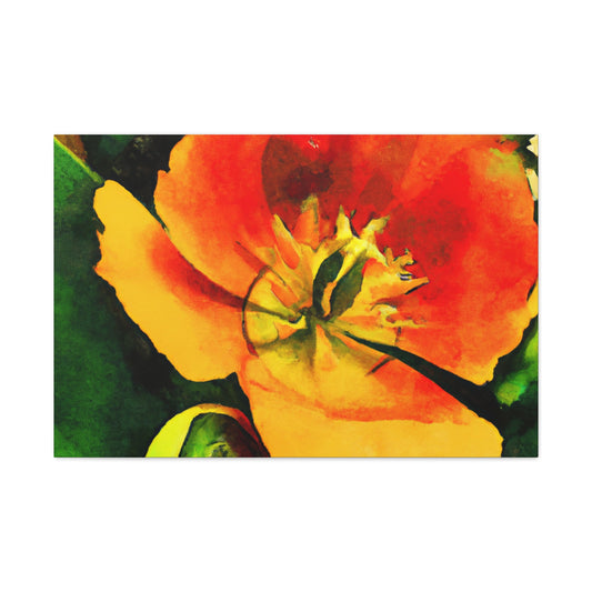 Orange Pedals - Canvas - Floral